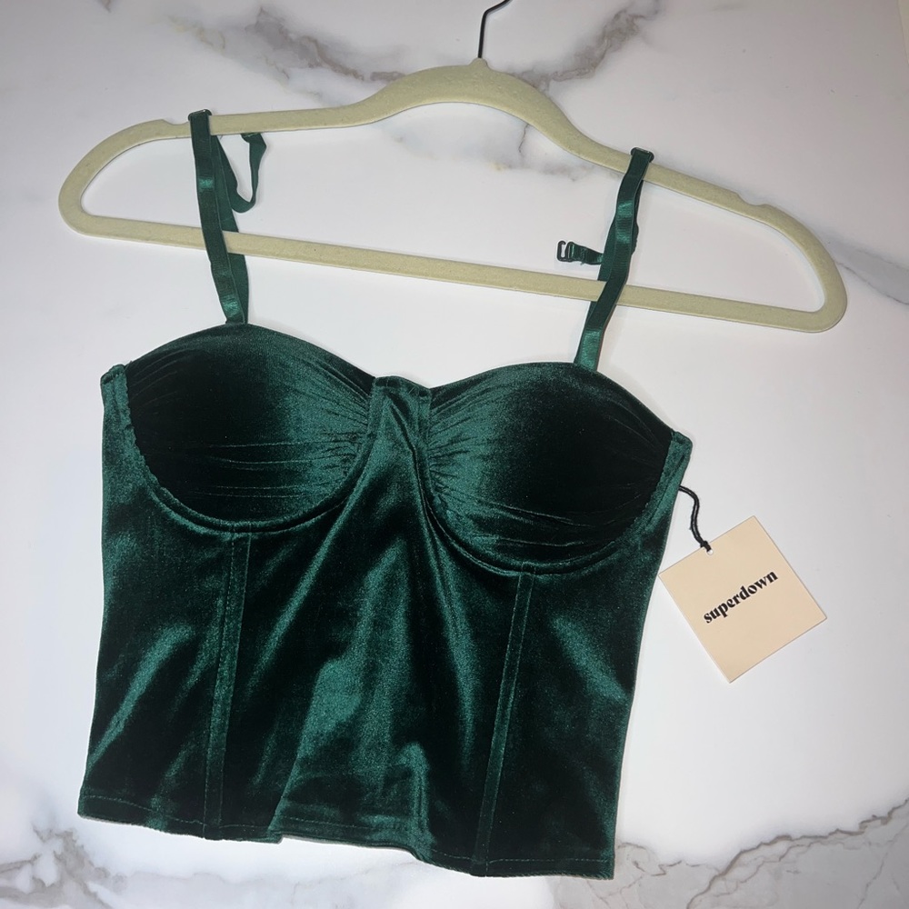 Green velvet super down shirt never one brand new with tags.